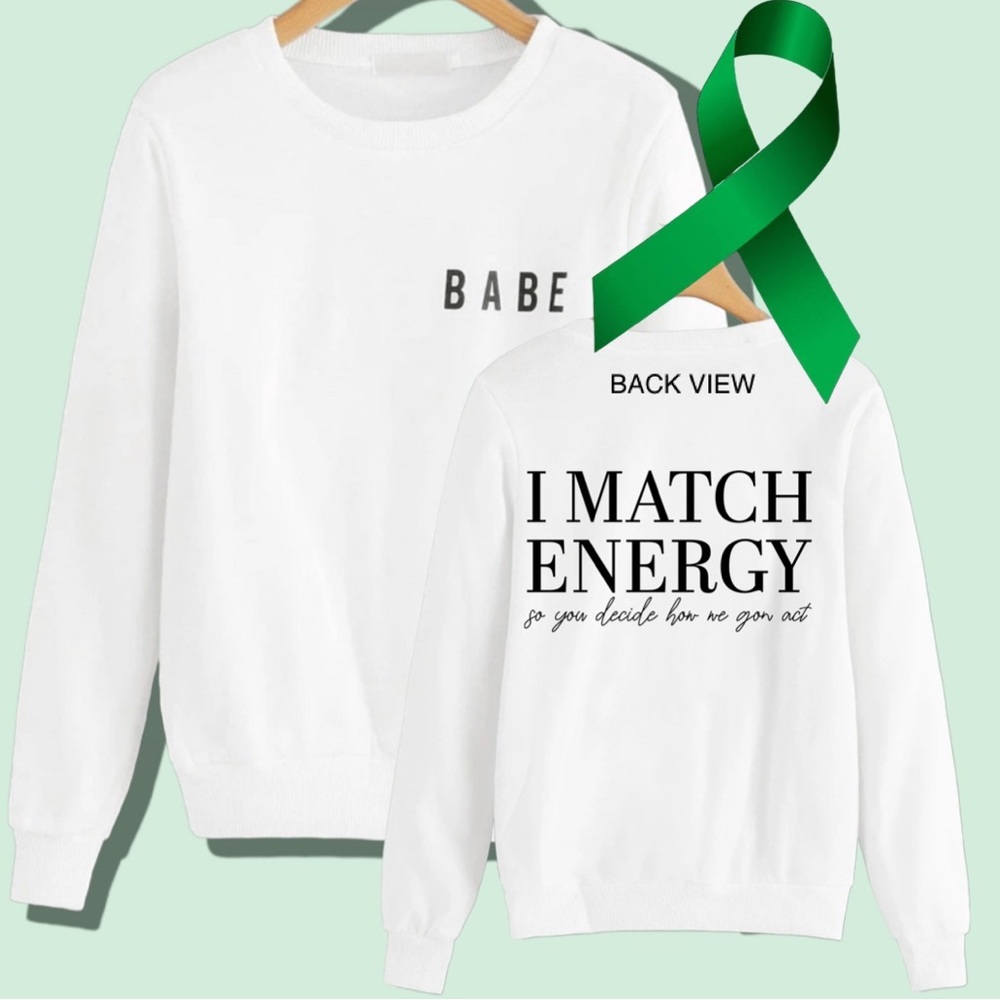 Match Energy Mental Health graphic crewneck sweatshirt size XL
